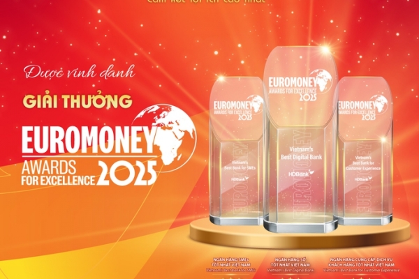 HDBank lập “hat-trick” giải thưởng Euromoney 2025, khẳng định vị thế quốc tế của ngân hàng Việt