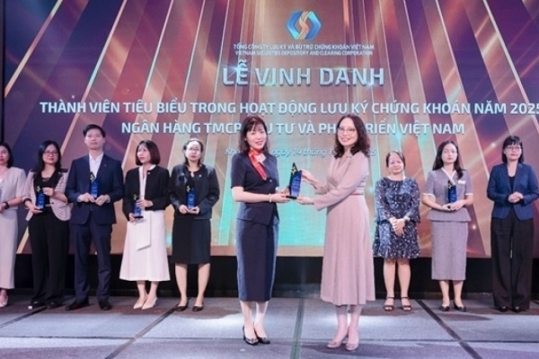 BIDV - Top 10 thành viên tiêu biểu trong hoạt động lưu ký chứng khoán năm 2025