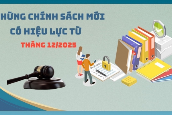 Những chính sách mới có hiệu lực từ tháng 12/2025