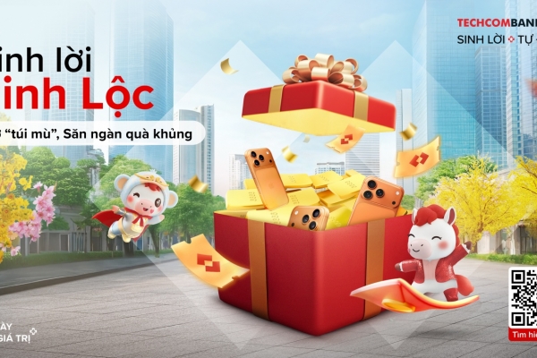 Mở túi mù, săn quà “khủng” cùng Techcombank “Sinh Lời Rinh Lộc”