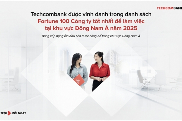 Techcombank lần đầu vào Top 100 nơi làm việc tốt nhất Đông Nam Á