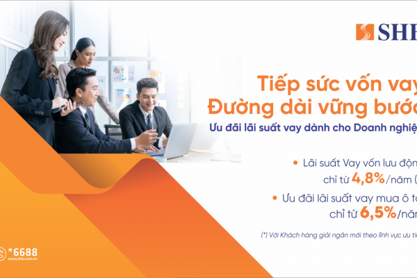 SHB mở rộng gói tín dụng “Tiếp sức vốn vay - Đường dài vững bước” lên 16.000 tỷ đồng, lãi suất từ 4,8%