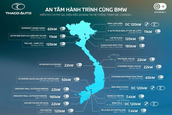 THACO AUTO và BMW mở rộng hệ thống trạm sạc xe điện tại Việt Nam