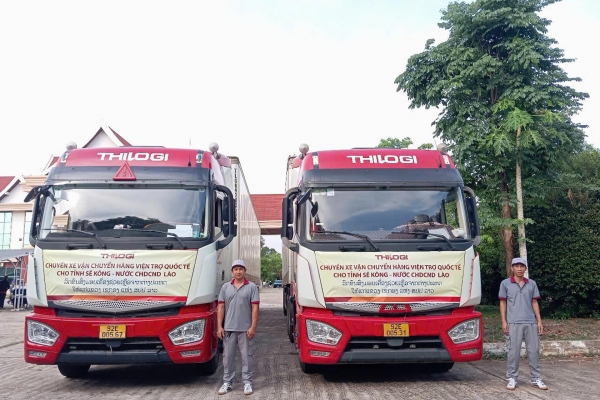 THILOGI vận chuyển hàng viện trợ quốc tế cho tỉnh Sê Kông, Lào