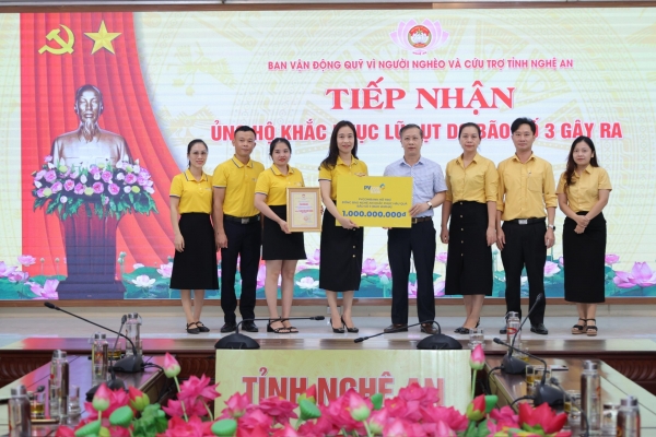PVcomBank hỗ trợ nhân dân Nghệ An 1 tỷ đồng khắc phục hậu quả bão số 3 (bão Wipha)