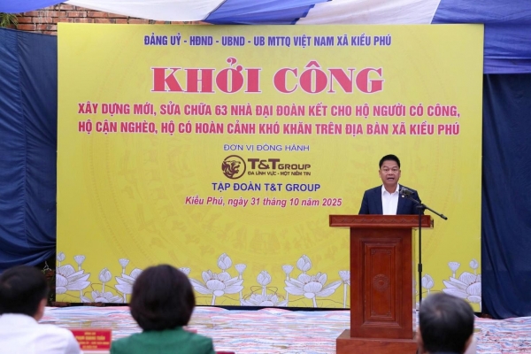 T&T Group tài trợ 13 tỷ đồng xây Nhà Đại đoàn kết và hệ thống camera an ninh tại xã Kiều Phú Hà Nội