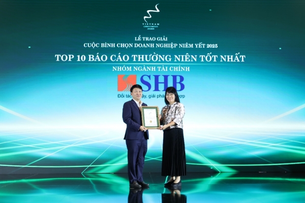 Lần thứ 5, SHB được vinh danh trong TOP 10 doanh nghiệp có Báo cáo thường niên tốt nhất