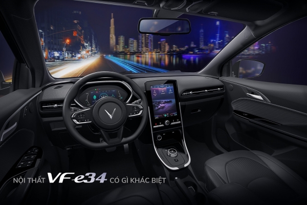 Cận cảnh nội thất trong ô tô điện VinFast VF e34 và hệ thống điều hòa lọc cả bụi mịn