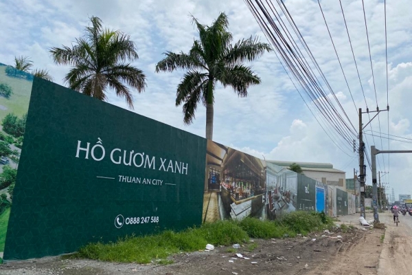 Bình Dương: Chủ đầu tư dự án Hồ Gươm Xanh bị “tuýt còi” vì xây dựng không phép